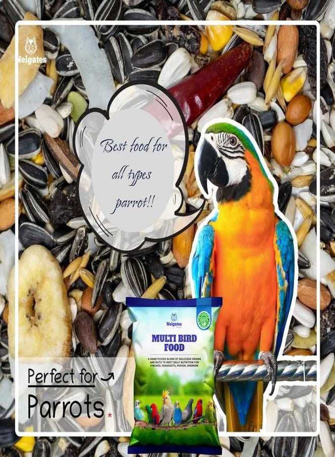 Nelgates Multi Bird Food | Premium Blend for Lovebirds, Cockatiels, Conures, Parrots, Cockatoos & Sparrows | Provides Energy & Essential Support 500g - Image 4